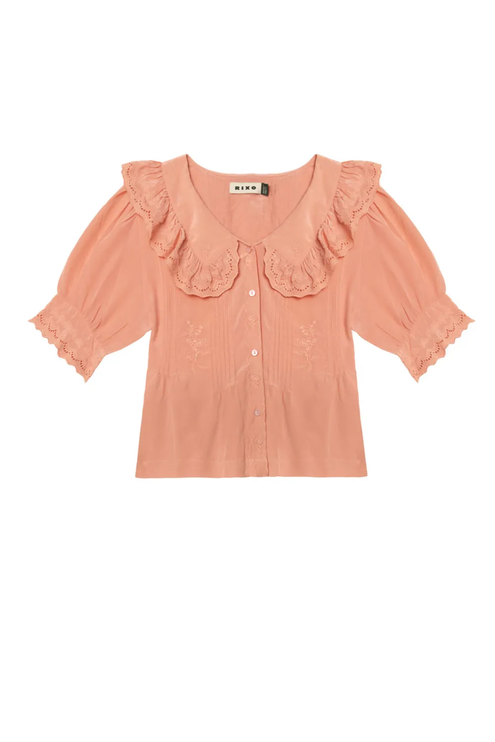 RIXO Quince Silk Blouse^ Tops