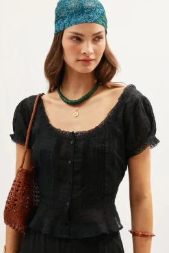 RIXO Sandi Cotton Top^ Tops