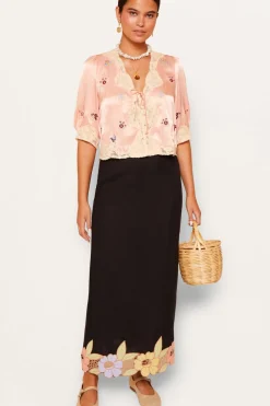 RIXO Serano Linen-Blend Skirt^ Skirts|Co-Ords