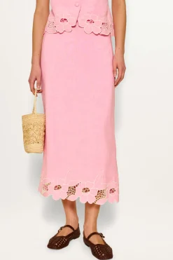 RIXO Serano Linen-Blend Skirt^ Skirts|Co-Ords