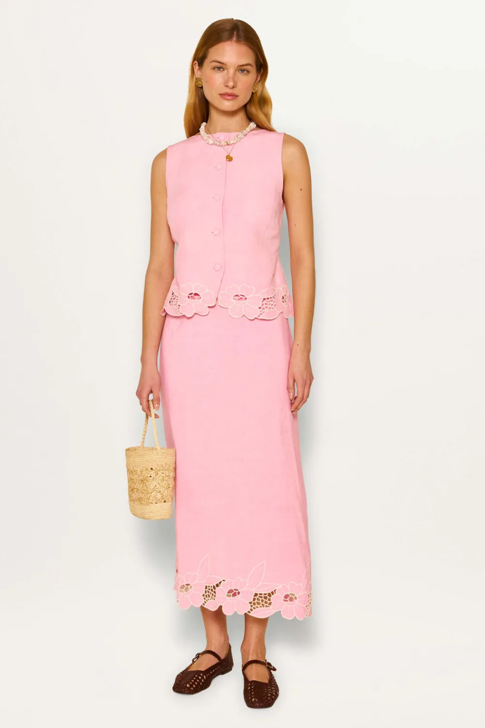 RIXO Serano Linen-Blend Skirt^ Skirts|Co-Ords