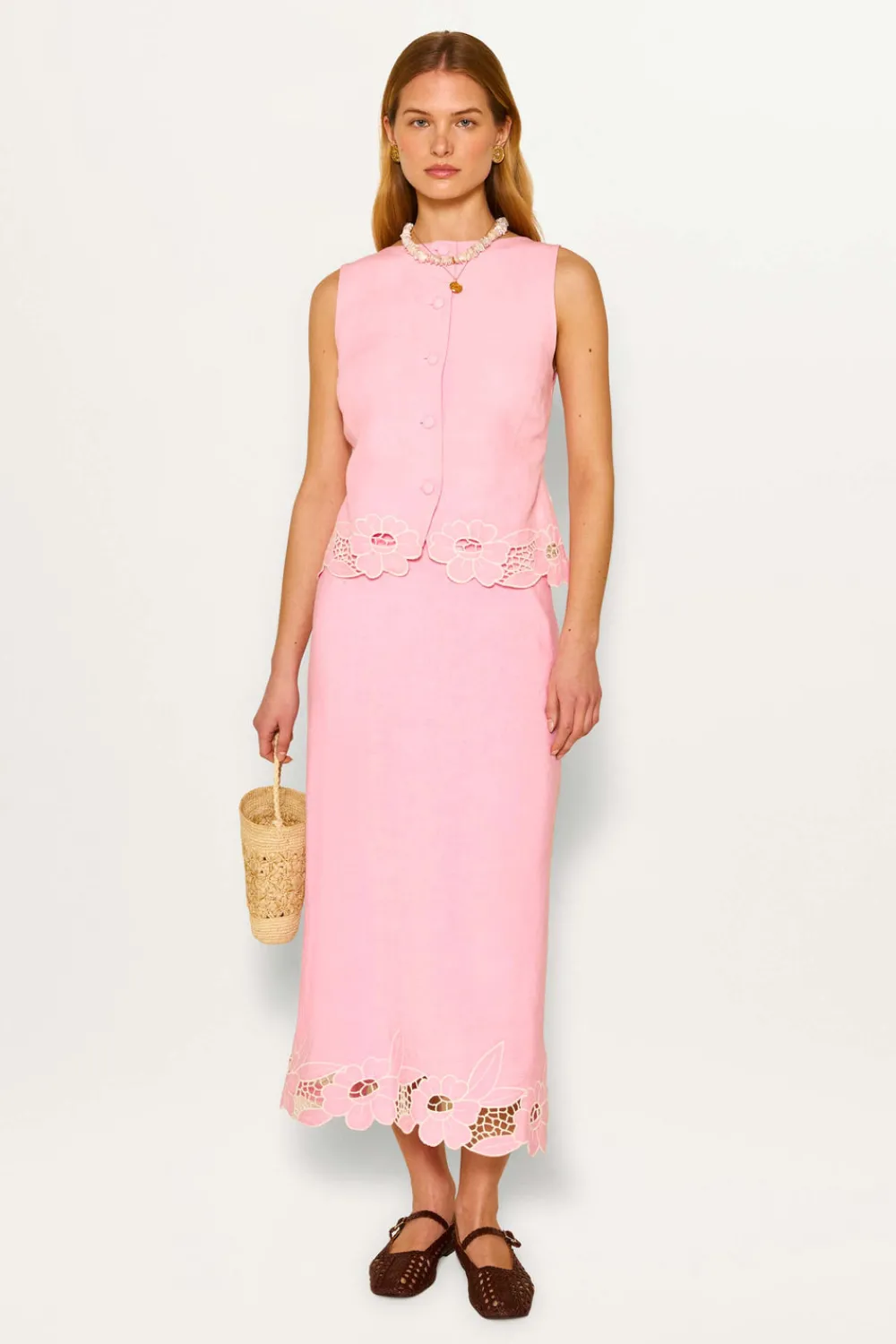 RIXO Serano Linen-Blend Skirt^ Skirts|Co-Ords