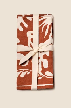 RIXO Tali Linen and Cotton-Blend Napkins x2^ Homeware