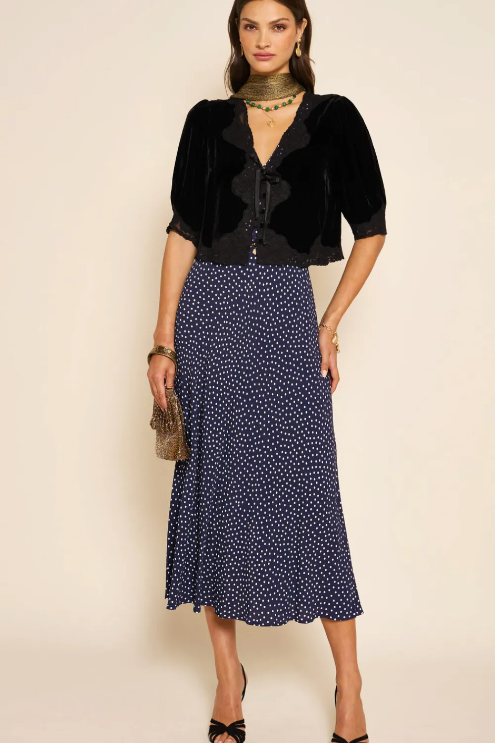 RIXO Ursula Velvet Top^ Tops