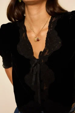 RIXO Ursula Velvet Top^ Tops