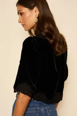 RIXO Ursula Velvet Top^ Tops