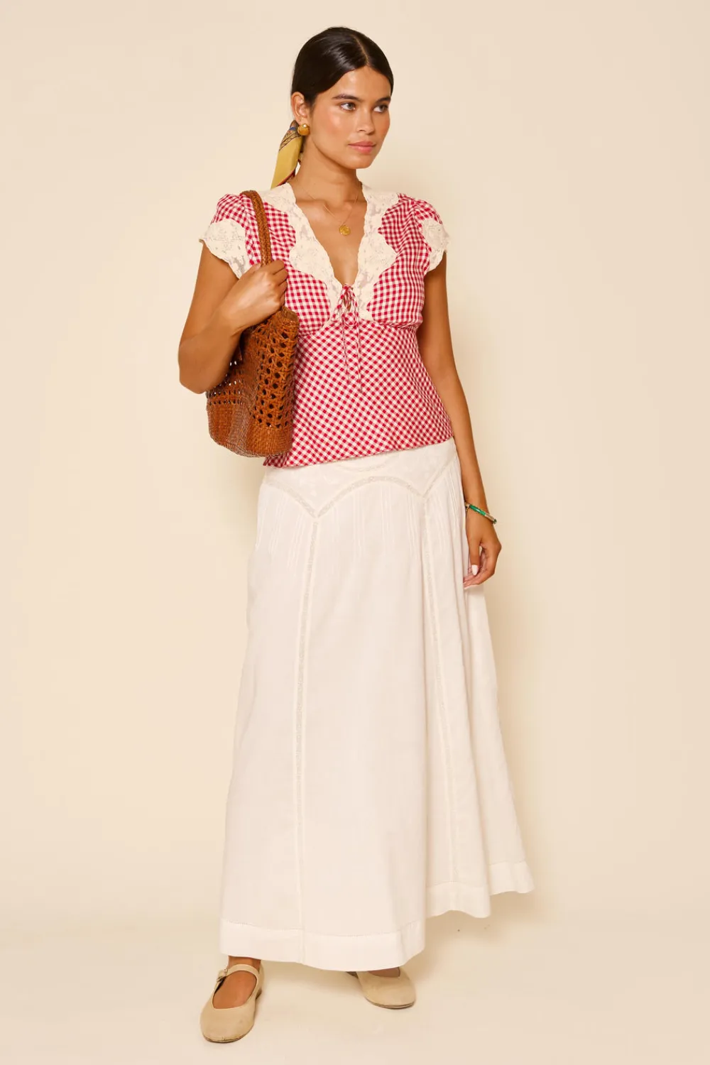 RIXO Vienne Cotton Midi Skirt^ Skirts|Co-Ords