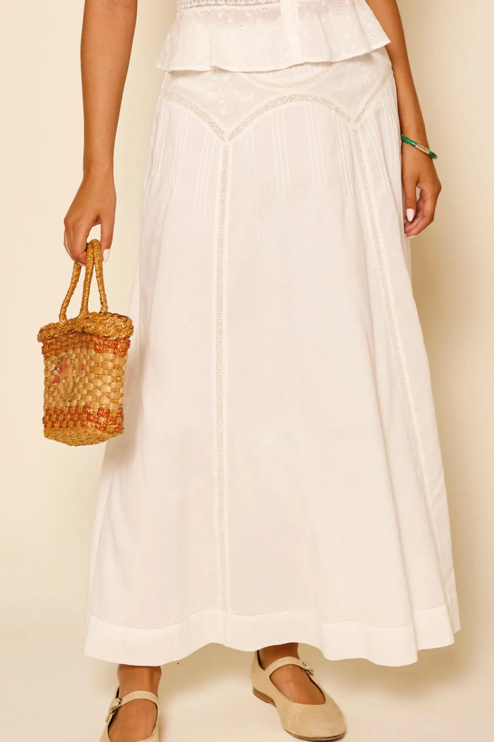 RIXO Vienne Cotton Midi Skirt^ Skirts|Co-Ords