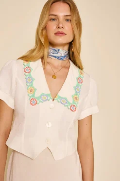 RIXO Zinia Linen Blend Top^ Tops|Co-Ords