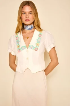 RIXO Zinia Linen Blend Top^ Tops|Co-Ords